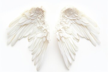 Angel Wings On White Background For Heavenly And Ethereal Designs