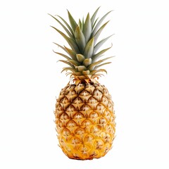 Fresh Pineapple - Juicy Tropical Fruit Isolated on White Background