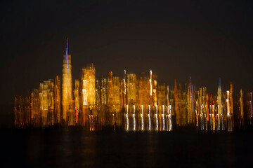 Fototapeta na wymiar Abstract long exposure effect of Manhattan, NYC, USA
