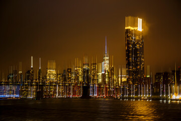 Abstract long exposure effect of Manhattan, NYC, USA
