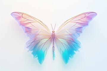 Translucent Fantasy Fairy Wings In Isolation, Delicately Adorning White Background