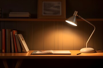 a modern reading lamp for your desk that provides warm light and want to create a visually appealing setup with copyspace or empty space,