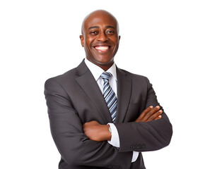 Happy African American businessman, cut out