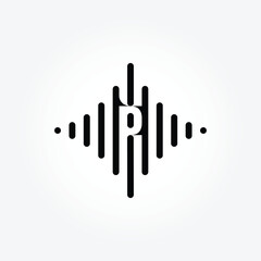 letter P Music logo design collection with gradient style