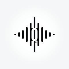 letter Q Music logo design collection with gradient style