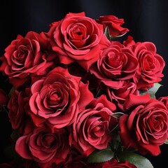 Fototapeta premium bouquet of red roses
