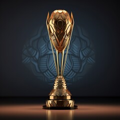 Naklejka premium afcon trophy 3d render, African soccer Cup trophy 3D Render, Generative Ai 