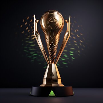 afcon trophy 3d render, African soccer Cup trophy 3D Render, Generative Ai 