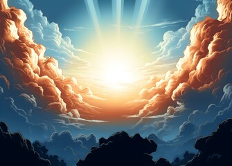 illustration of blue sky and clouds for background