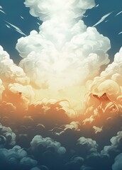 illustration of blue sky and clouds for background