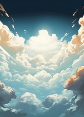 illustration of blue sky and clouds for background
