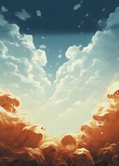 illustration of blue sky and clouds for background