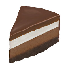 chocolate cake isolated on white, chocolate cake, piece of cake