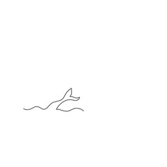 One Line Drawing Whale Tail