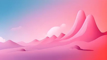 Crédence de cuisine en verre imprimé Rose  landscape with pink mountains