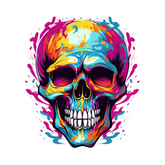 Fototapeta premium colorful Skull art illustrations for stickers, tshirt design, poster etc 