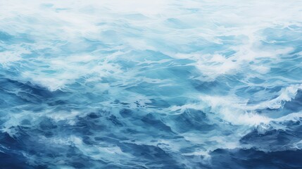 Obraz premium waves blue ocean background illustration sea sky, horizon serene, peaceful refreshing waves blue ocean background
