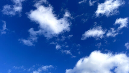 bright blue sky with clouds