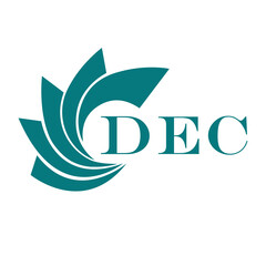 DEC letter design. DEC letter technology logo design on a white background.
