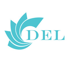 DEL letter design. DEL letter technology logo design on a white background.