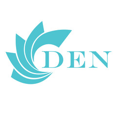 DEN letter design. DEN letter technology logo design on a white background.