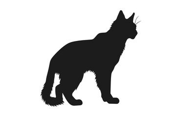 A Lynx Cat black Silhouette Vector art isolated on a white background