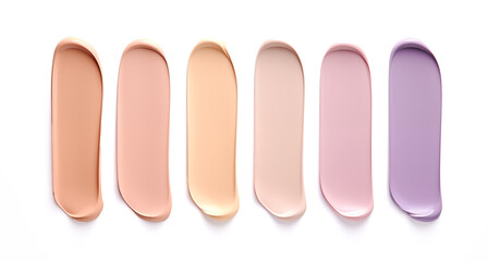 Obraz premium set swatch cosmetics texture top view on a white background