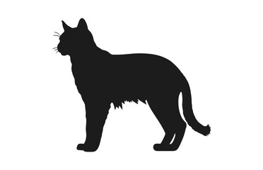 Lynx Cat Silhouette black Vector isolated on a white background