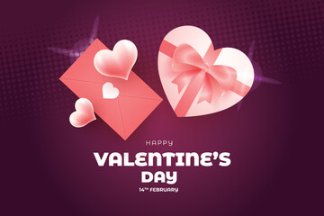 Valentine's Day background, Happy Valentine's Day banner