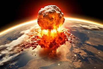 Massive nuclear explosion at Earth surface - 708964592