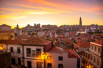 Cityscape of Porto seen  from the cathedral at sunset - 708965111