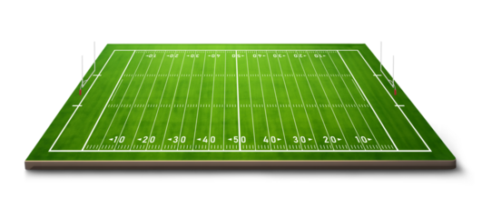American football field on isolated background