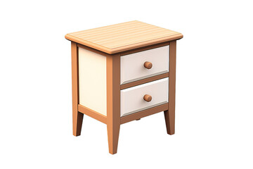 wooden drawer isolated on PNG Background. Generative Ai.