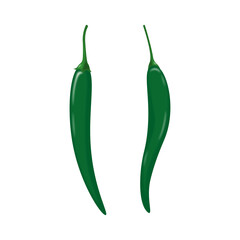 green hot peppers illustration