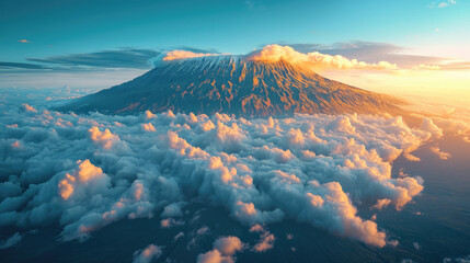 Kilimanjaro on african savannah - obrazy, fototapety, plakaty