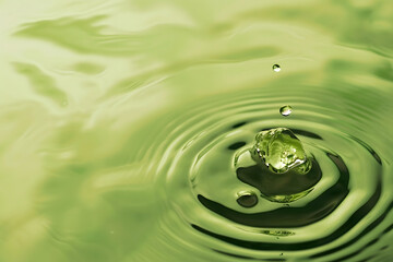 Fröhliche Erfrischung: Grüne Wassertropfen für natürliche Vitalität