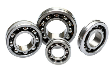 Deep groove ball bearings isolated on PNG Background. Generative Ai.