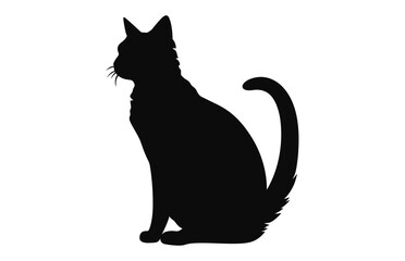 A Cat Silhouette black Vector isolated on a white background