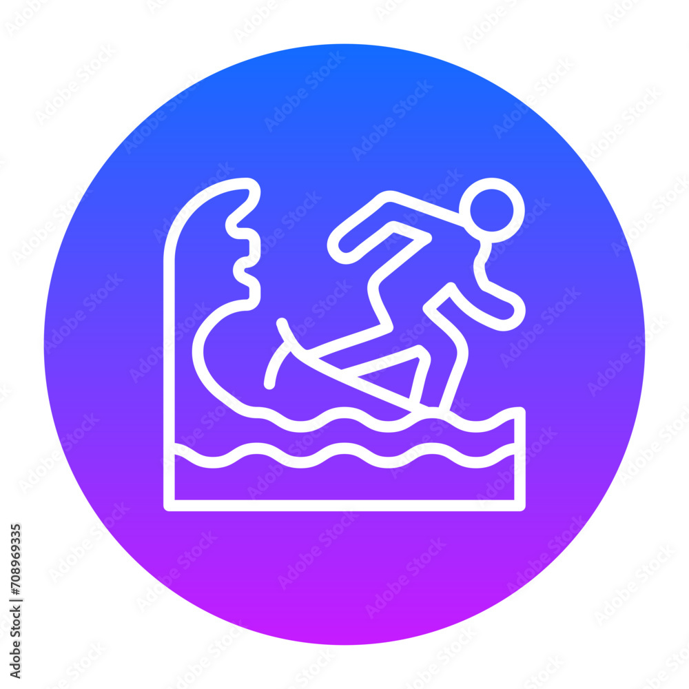 Sticker Surfing Icon of Physical Fitness iconset.