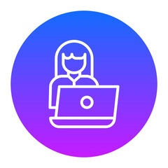 Woman Using Laptop Icon of Housekeeping iconset.