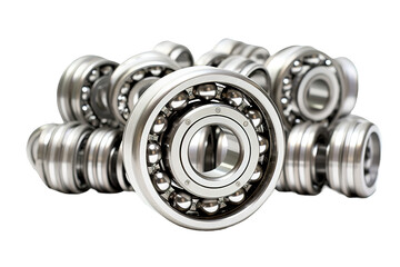 Deep groove ball bearings isolated on PNG Background. Generative Ai.