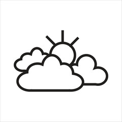 cloudy vector icon line template