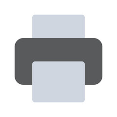 Illustration vector graphic icon of Printer. Flat Style Icon. Computer And Device Themed Icon. Vector illustration isolated on white background. Perfect for website or application design.