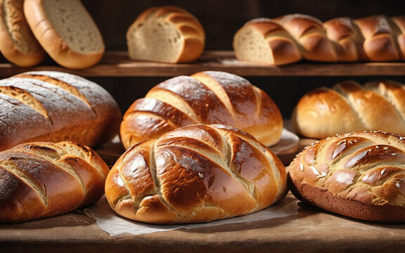 陳列されたパン generative ai