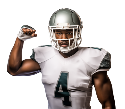 American football player holding his fist