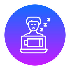 Sleepy Worker Icon of Work from Home iconset.