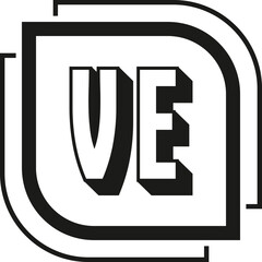 VE letter logo design on white background. VE logo. VE creative initials letter Monogram logo icon concept. VE letter design
