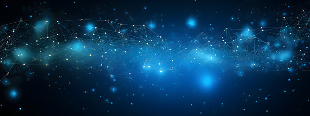 Fototapeta premium Technology background with plexus effect. Big data concept. Binary computer code. Vector illustration