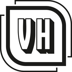 VH letter logo design on white background. VH logo. VH creative initials letter Monogram logo icon concept. VH letter design