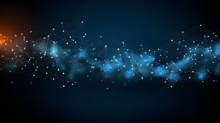 Technology background with plexus effect. Big data concept. Binary computer code. Vector illustration